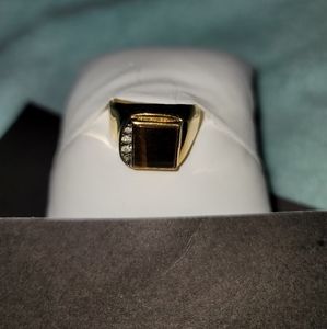 Unisex Ring Tigers Eye Stone- size 11